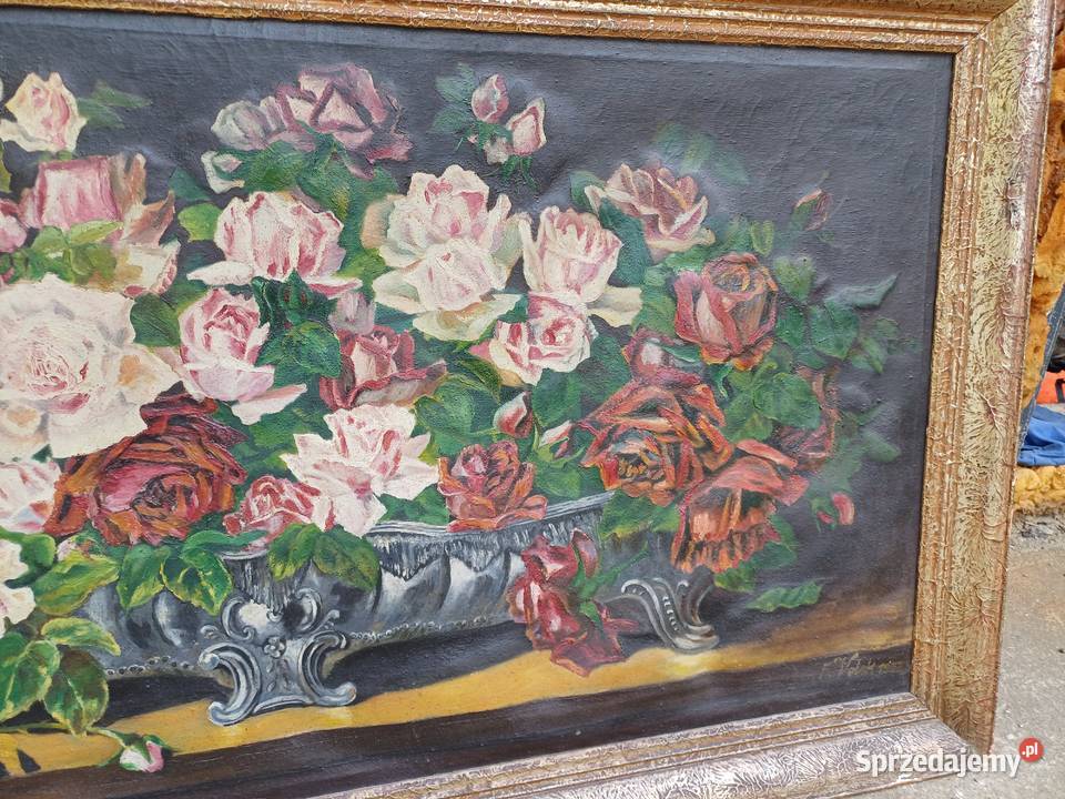Stary obraz plotno z 1931 roku sygnowany Lubań sprzedam