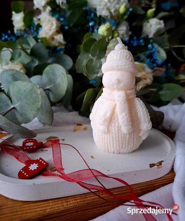 Sojowe świeczki świąteczne Bałwan świeczka