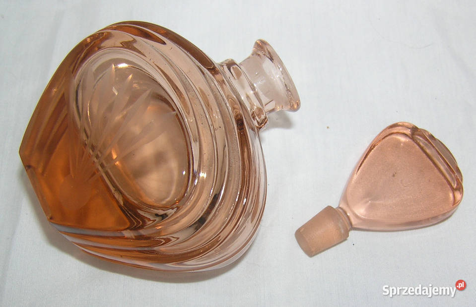 flakon na perfumy vintage 02 szkło rozalinoweAlD Bartków