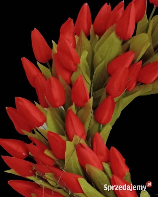 Tulipany czerwone wianek na drzwi wianek mazowieckie