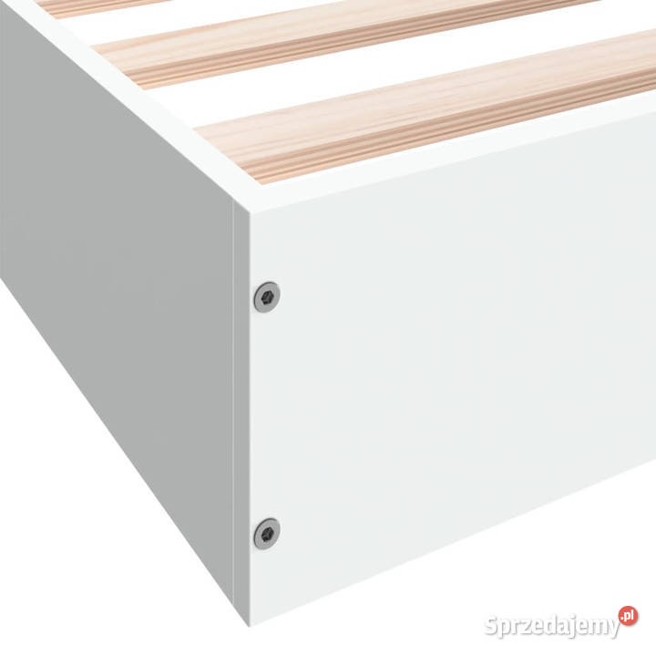 Rama łóżka biała materiał drewnopochodny 160x200