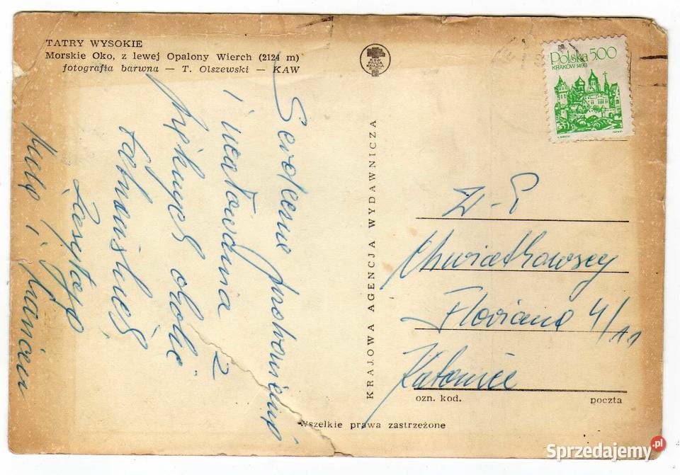 TATRY WYSOKIE OPALONY WIERCH POCZTÓWKA BARWNA Krynki
