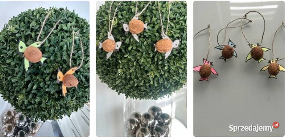 Kolorowe wróbleki ptaszki dekoracyjne dekoracja