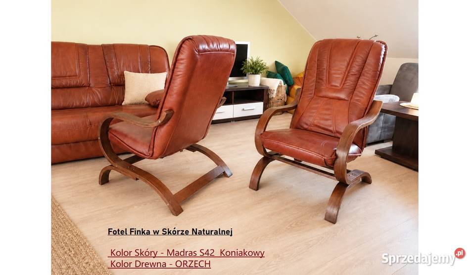Nowy Fotel FINKA SKÓRA NATURALNA Ilość Dowolna