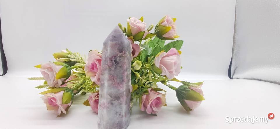 Obelisk stojący kryształ turmalin z kwarcem 90mm Olsztyn