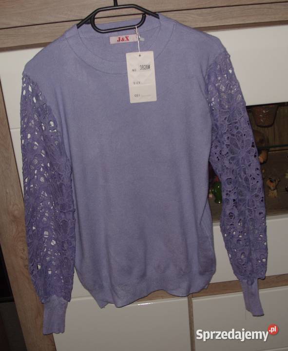 Wrzosowy sweterek JX Rękawki Gipiura ML Rawicz