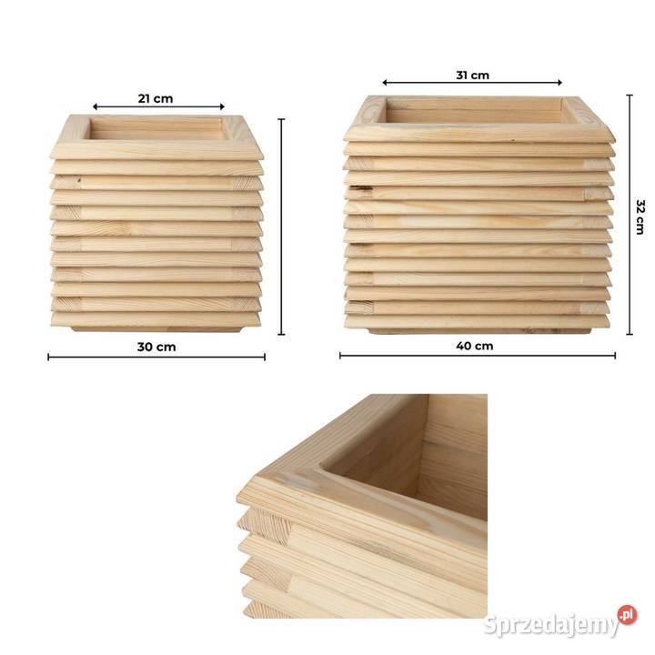 Donice nowoczesne 3D drewniane Zestaw 2 donic Kalety sprzedam