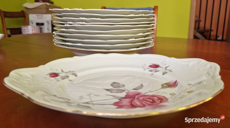 Serwis Porcelanowy Wałbrzych Złocony Brzeg i Porcelana i szkło