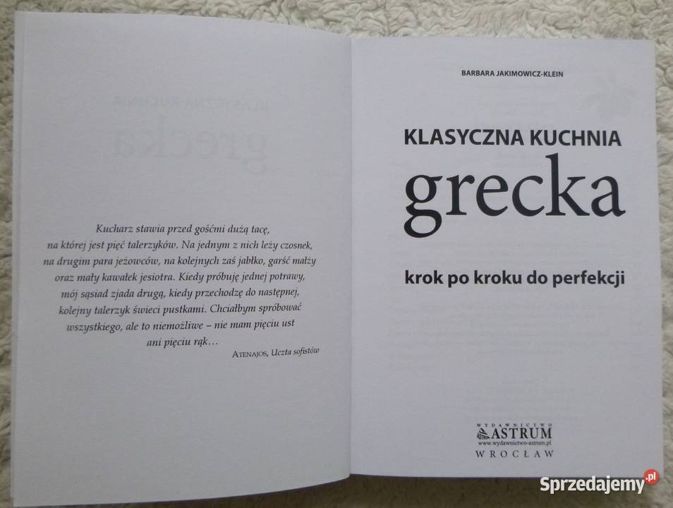 Klasyczna kuchnia grecka B JakimowiczKlein miękka Warszawa