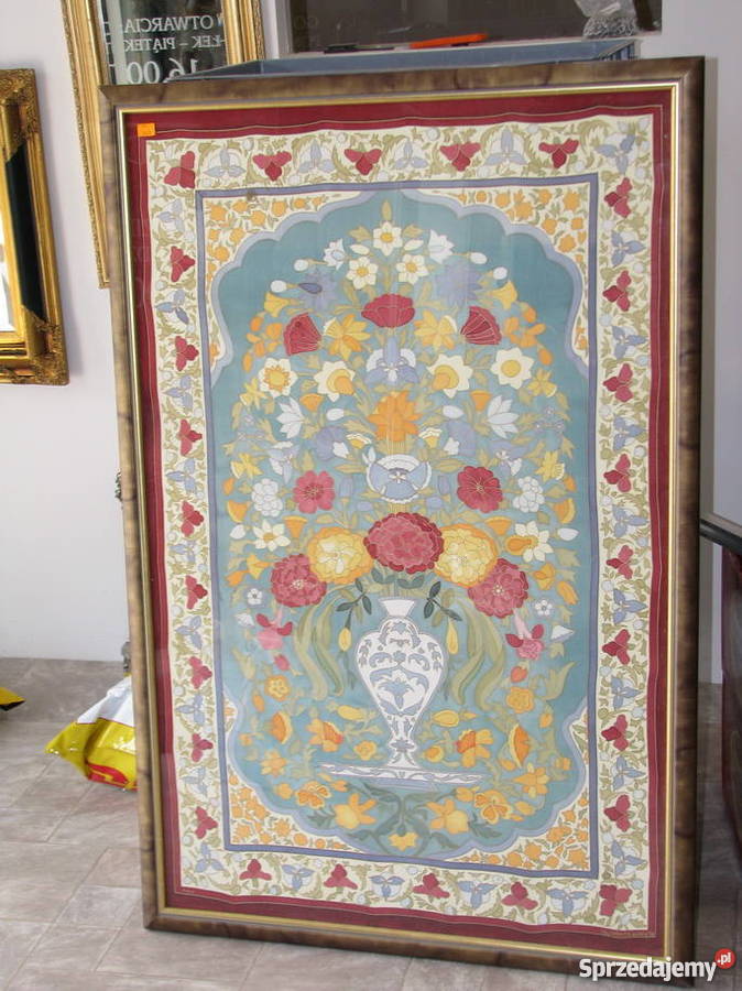 OBRAZ NA TKANINIE KWIATY KRAKÓW 120 X 80 Malarstwo małopolskie Kraków sprzedam