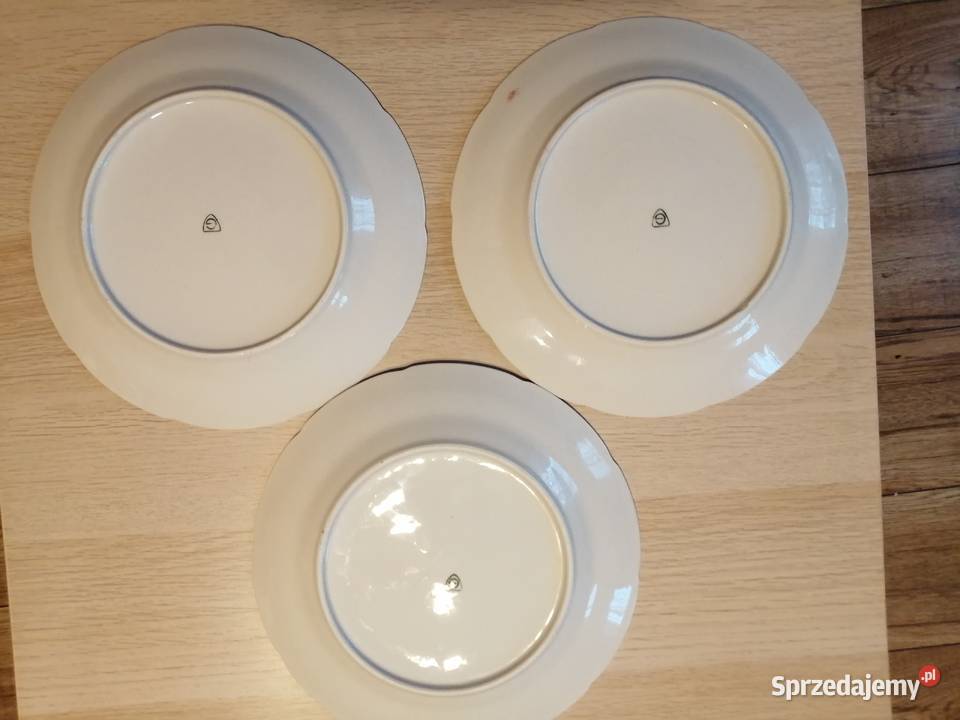 stare talerze porcelana GIESCHE 3 śląskie