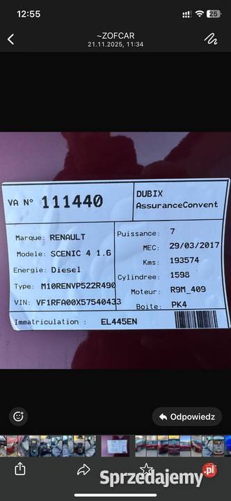 Scenic 2017 16 D 193tkm do poprawek 1600cm3 Scenic Niepołomice