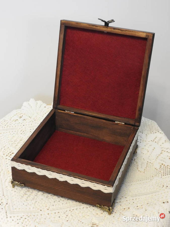 Szkatułka skrzynka na drobiazgi drewniane śląskie