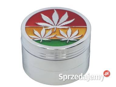 Srebrny Metalowy Młynek 4Częściowy Do Tytoniu I sprzedam