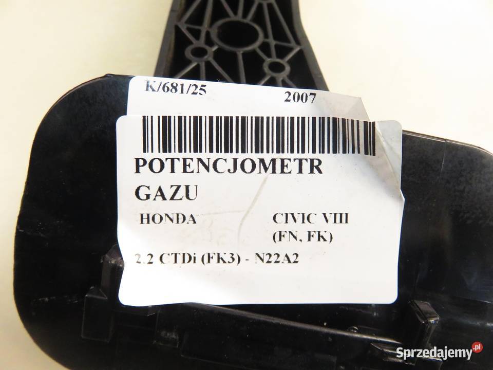 POTENCJOMETR GAZU HONDA CIVIC VIII 22 CTDi małopolskie