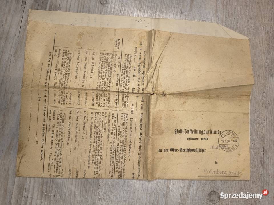Niemiecki wyrok sądowy z 1930r Polska sprzedam