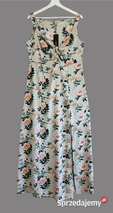 Damska sukienka letnia zielona kwiatowa na zielony