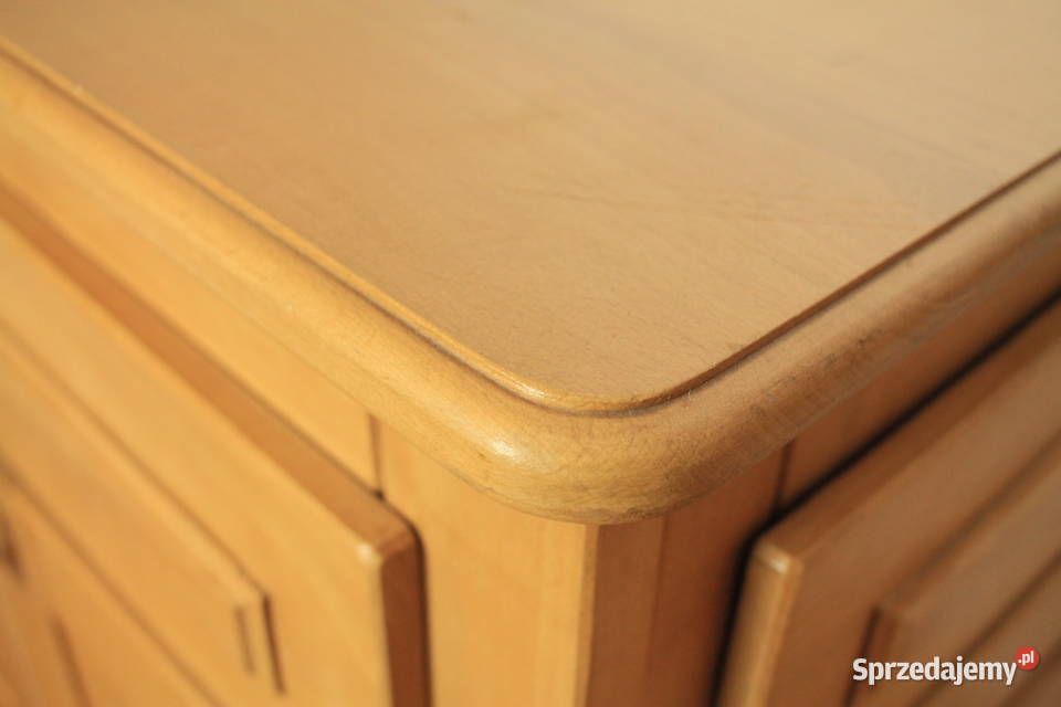 Piękny stolik dębowy narożny z szufladami 80cm Pszczyna
