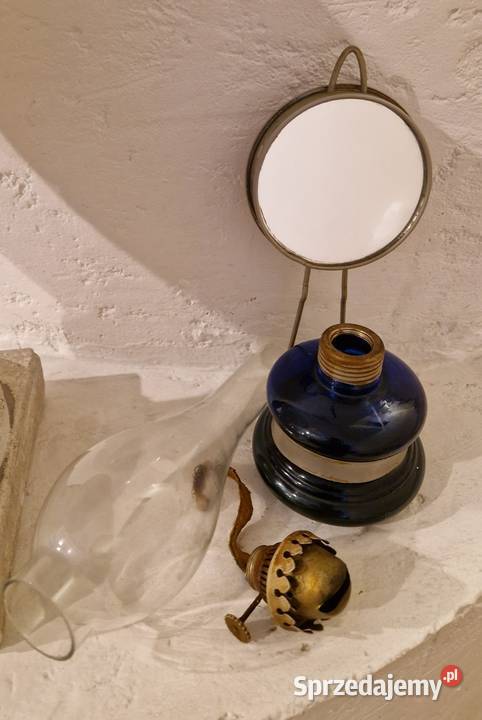 Stara LAMPKA NAFTOWA Kaganek szkł szafir posiada Lublin