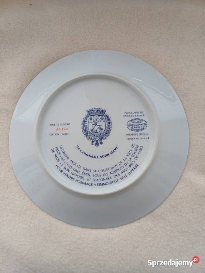 Talerz kolekcjonerski Limoges Francja Limitowany Gdynia