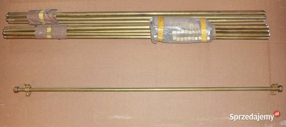 Pręty schodowe mosiężne 12x1mm 085m z uchwytami Warszawa