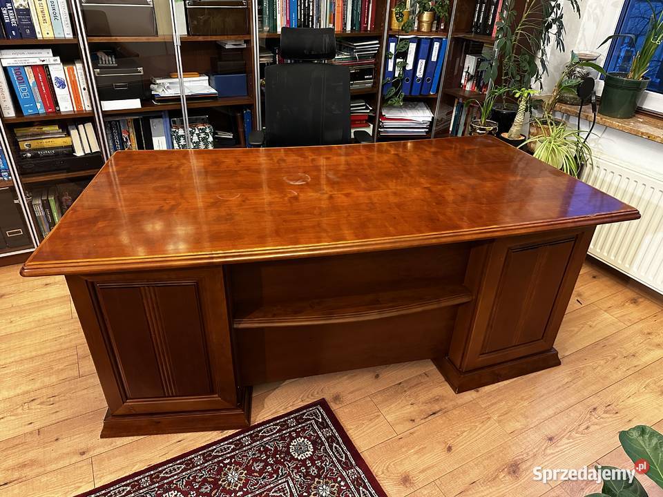 Piękne biurko kancelaryjne dyrektorskie orzech 84cm Bytom sprzedam
