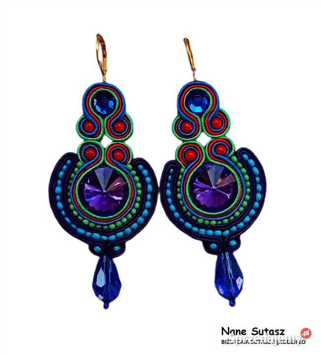 Kolczyki Sutasz rękodzieło Nane Sutasz dolnośląskie Lubań sprzedam