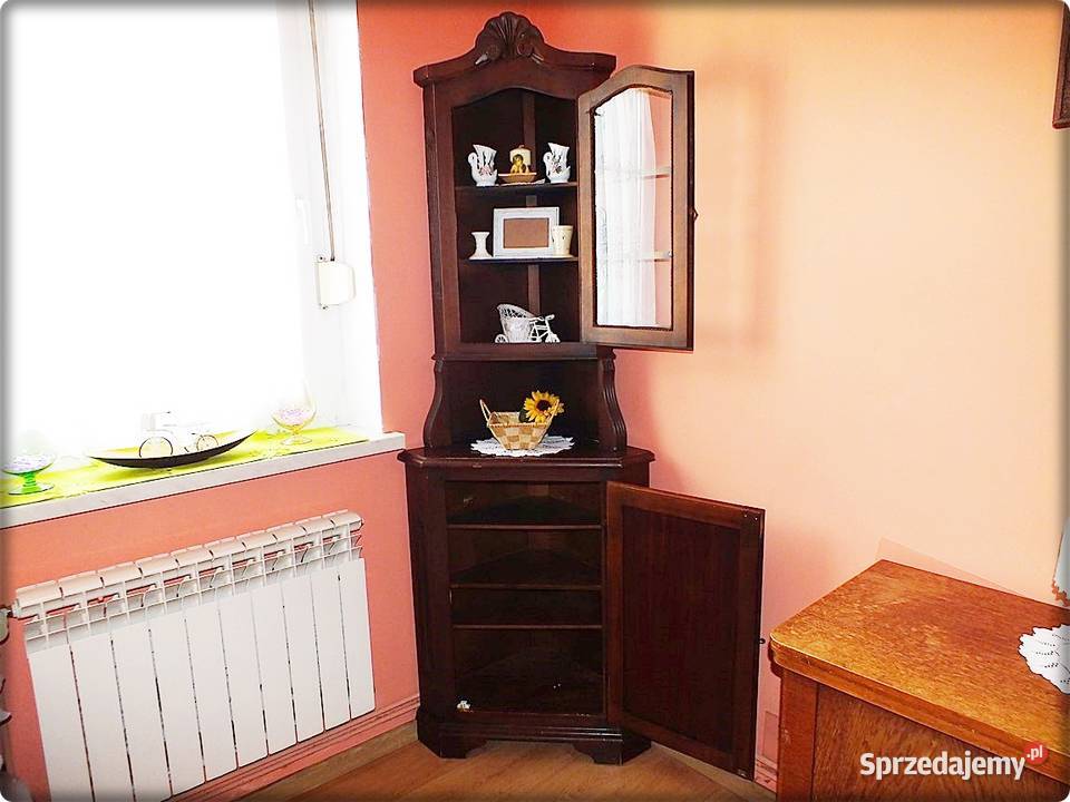 Stara Witryna narożna drewniana Gablota Kredensy i witryny Żary