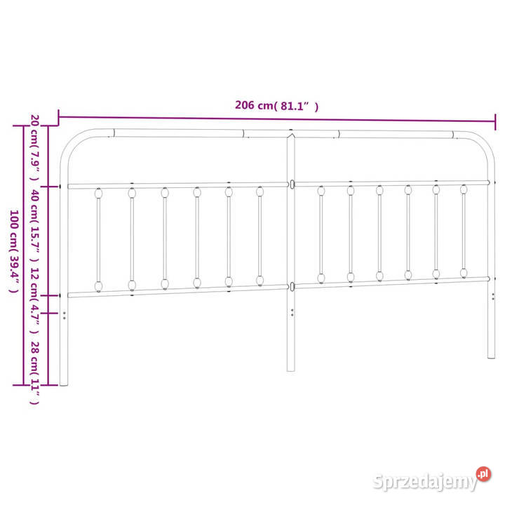 Metalowe wezgłowie białe 200 WM352665 mazowieckie Warszawa