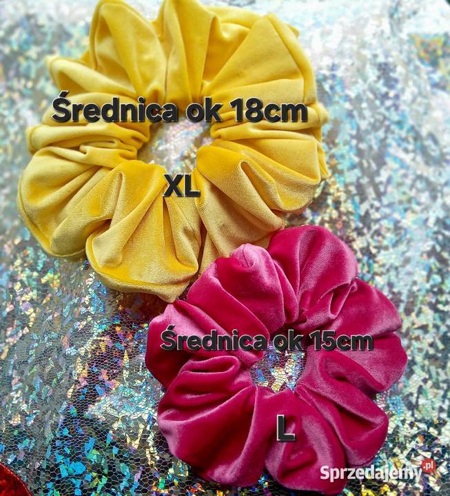 Modne frotki scrunchie welur aksamitnysatyna Bydgoszcz