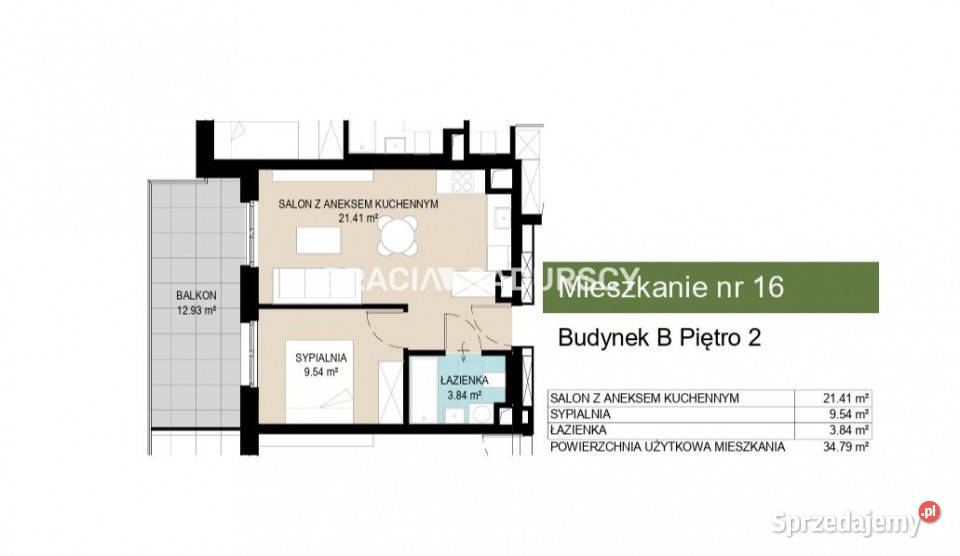 Mieszkanie do sprzedania Kraków 3479m2 2pok Liczba pokoi 2 sprzedam