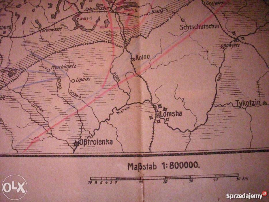Oryginalna niemiecka mapa z 1915 roku 1 Barlinek