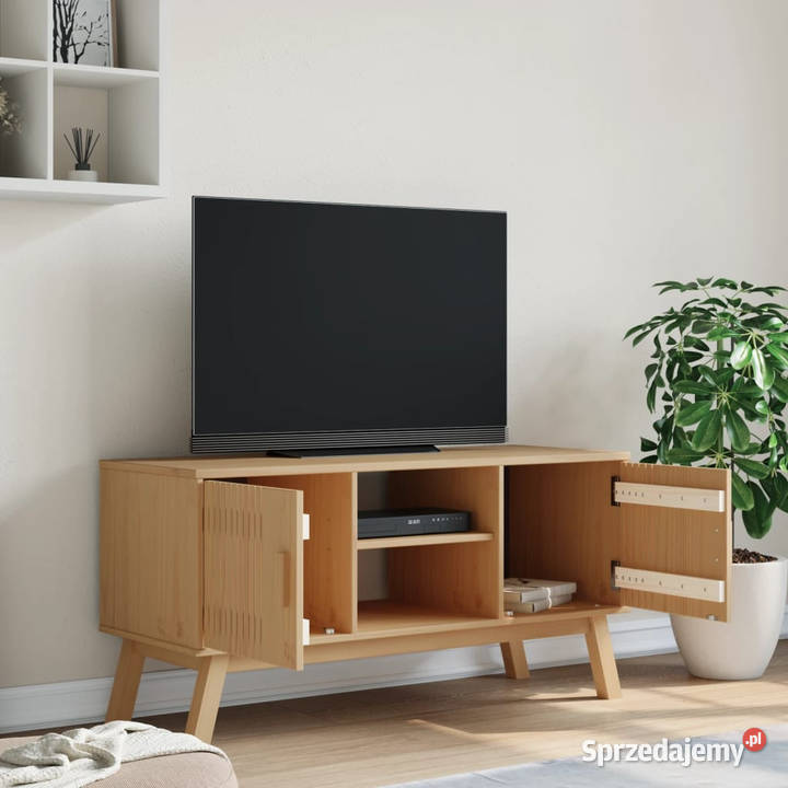 Szafka RTV OLDEN brązowa 114x43x57 lite drewno