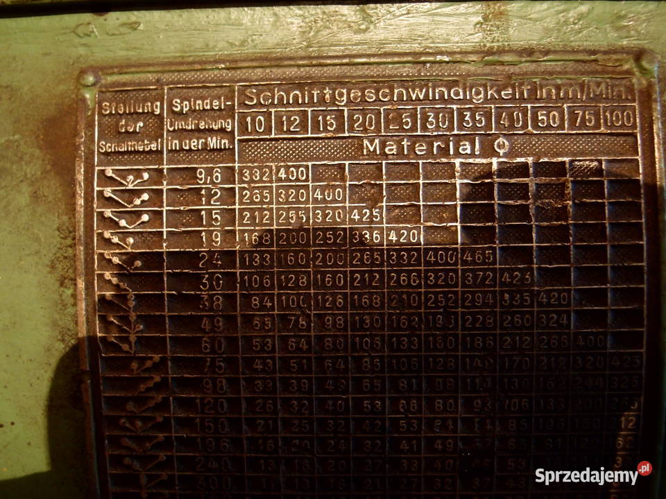 Duża przemysłowa Tokarka Magdeburg produkcja NRD Łódź