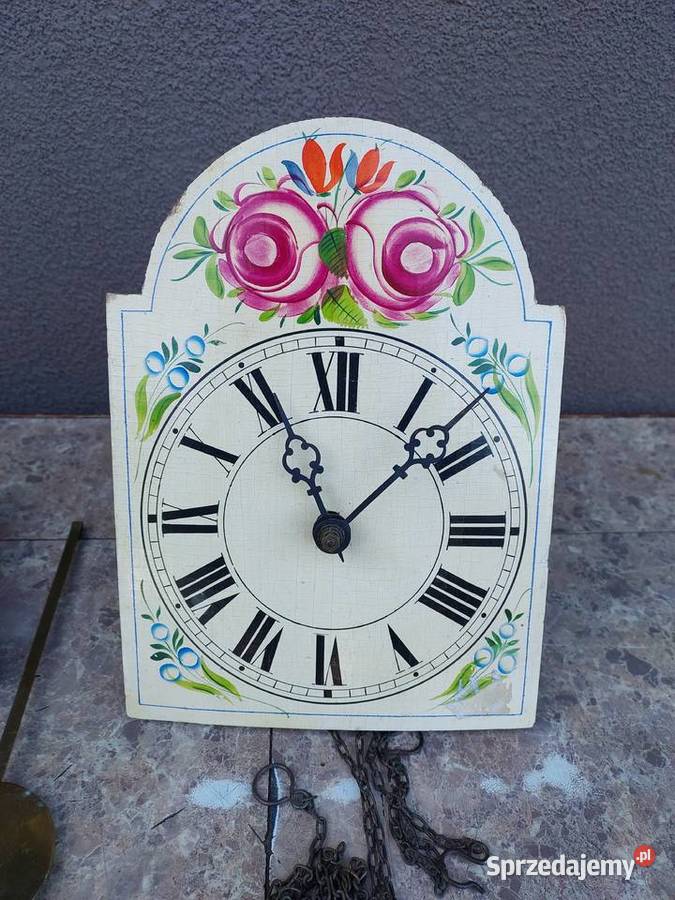 Stary ludowy zegar ścienny łańcuchowy szwarcwald Tczew