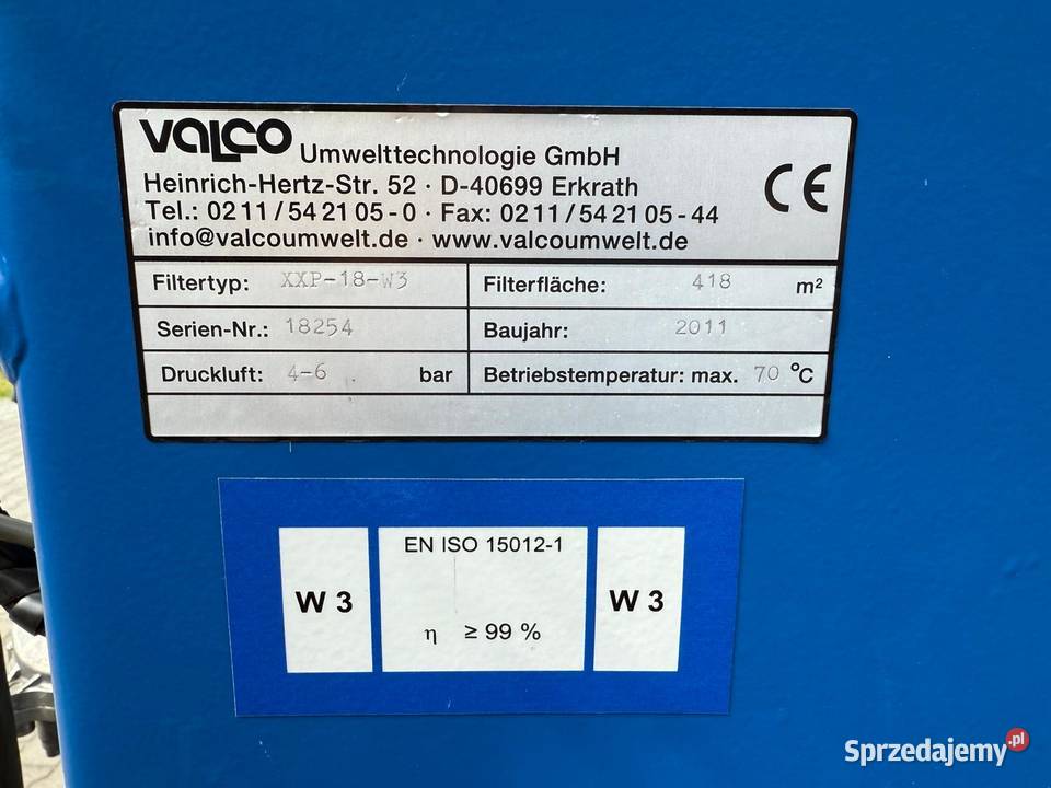 Odciąg pyłu wyciąg dymu filtrowentylacja Valco Zdziechowice