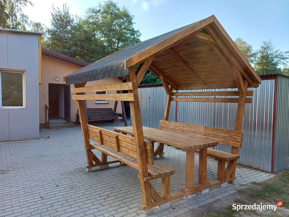 Duża altana ogrodowa biesiadna komplet z meblami Płock