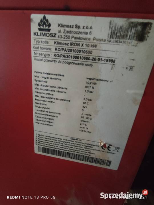 Piec klimosz 10 kw 5 klasa Dębica