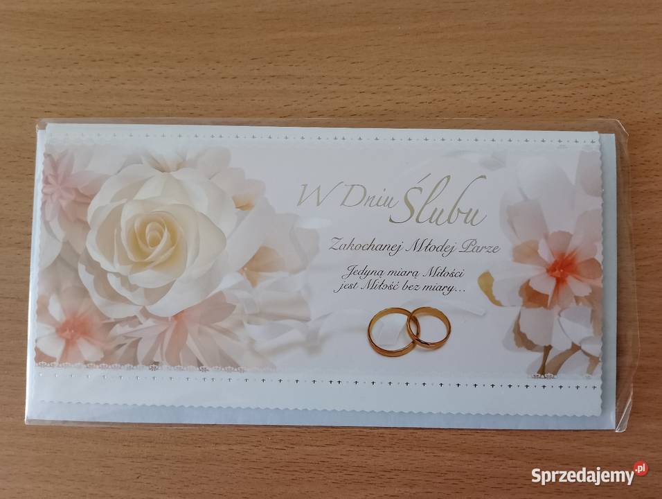 Kartka okolicznościowa z życzeniami W DNIU ŚLUBU Oborniki