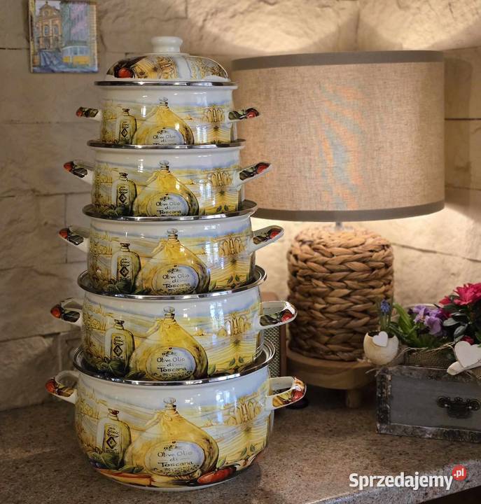 199 Garnki duże emalia worki