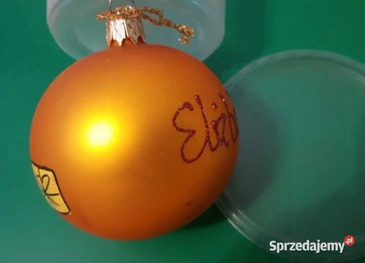 Bombka złota szklana na choinkę ozdoba ŚWIĘTA z Oborniki