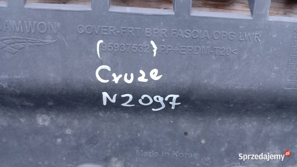 CHEVROLET CRUZE I OSŁONA POD ZDERZAK PRZÓD Zbierkowo sprzedam