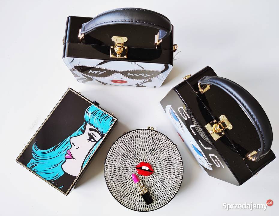 PROMOCJALATOPiękne akrylowe torebkiBiały czarny Moda i Styl mazowieckie sprzedam