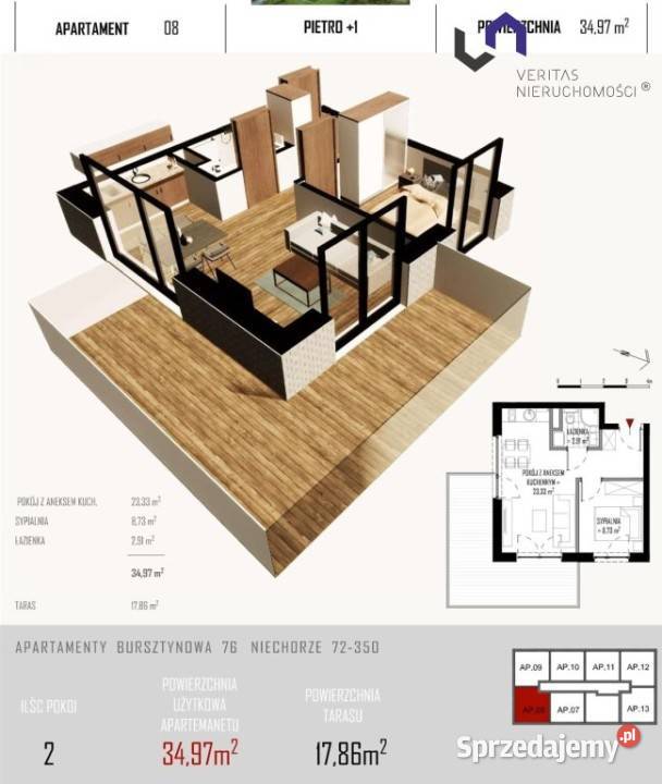 sprzedaży mieszkania Niechorze 3497m2 2pokojowe Liczba pokoi 2