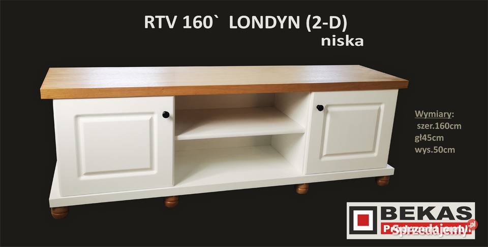 Prowansalska niska KOMODA RTV 150 2D LONDYN Głogów