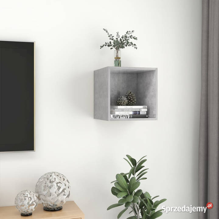 Półka ścienna szarość betonu 37x37x37 WM805456