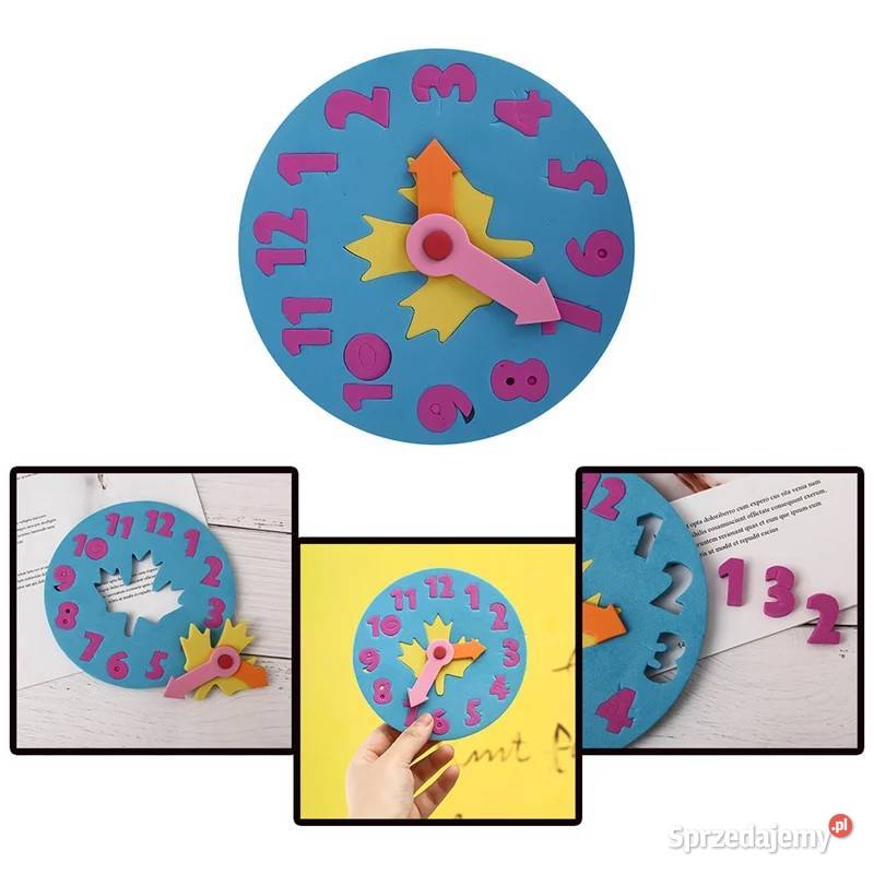 Piankowy zegar edukacyjny Nauka godzin Płock