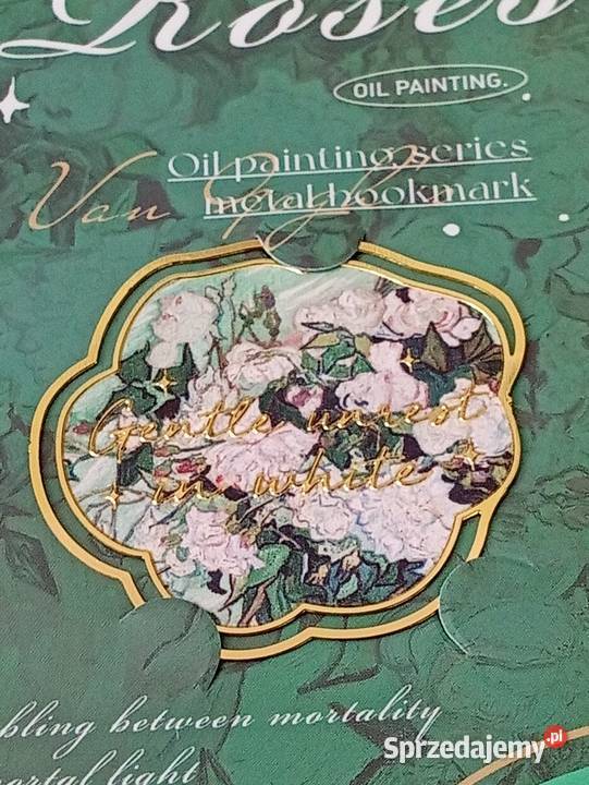 Dwie metalowe zakładki do książek kwiaty Artykuły szkolne