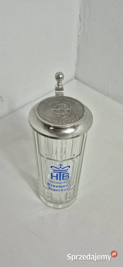 Kolekcjonerski Kufel Tegernsee Szklany z Cynową Biłgoraj sprzedam