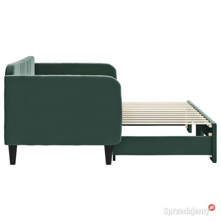 Sofa rozsuwana ciemnozielona aksamit 80x200 Warszawa